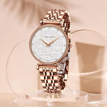 Elegant Stainless Steel Quartz Watches Fashionable Luxury Zircon Diamonds Japanese Movement Precision Ladies Watches